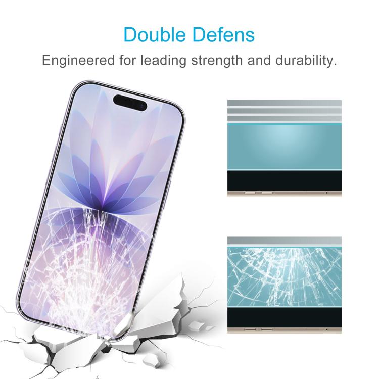 50pcs 0.26mm 9H 2.5D High Aluminum Tempered Glass Film, For iPhone 18 Pro / 17 Pro / 17, For iPhone 18 Pro Max / 17 Pro Max, For iPhone Air, For iPhone 16 Pro Max, For iPhone 16 Pro, For iPhone 16 Plus, For iPhone 16, For iPhone 15 Plus / 15 Pro Max   ...