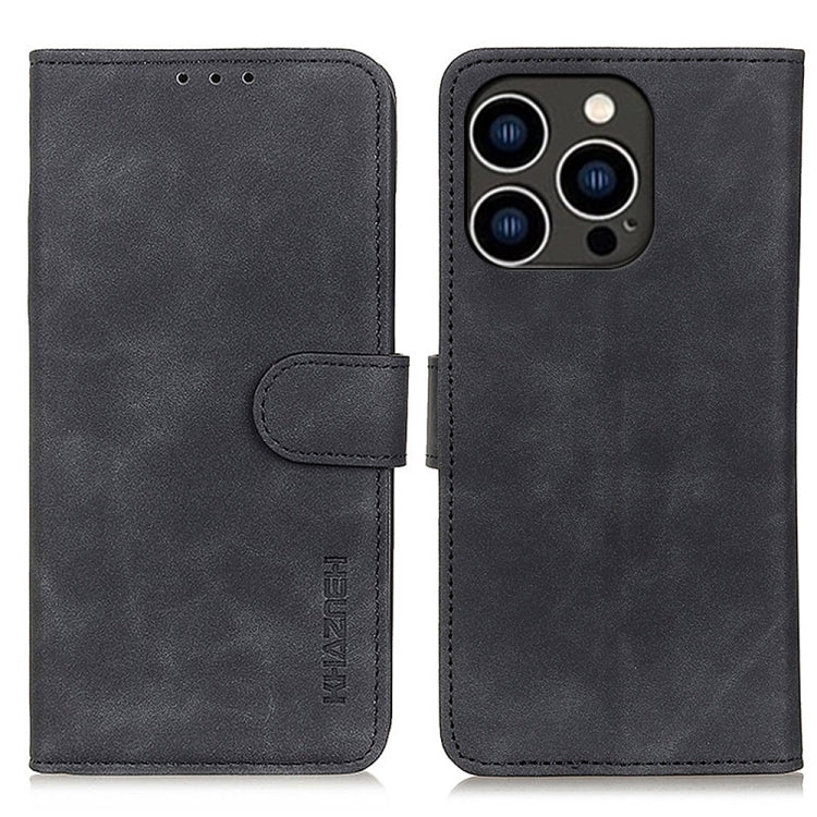 KHAZNEH Retro Texture Leather Phone Case, For iPhone 15 Pro, For iPhone 15 Plus, For iPhone 15