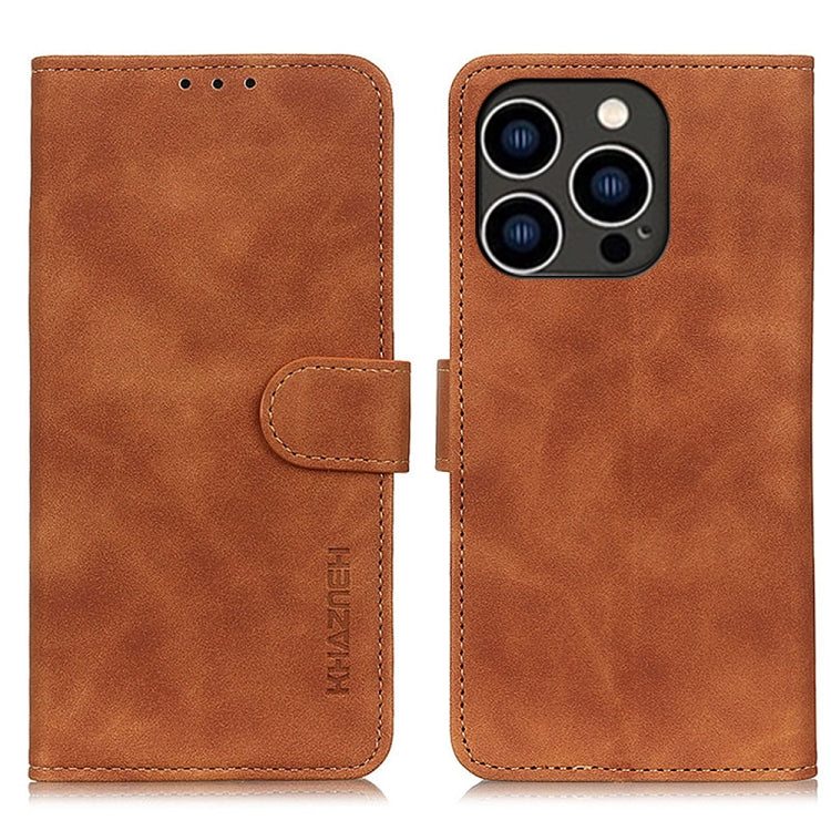 KHAZNEH Retro Texture Leather Phone Case, For iPhone 16 Pro Max, For iPhone 16 Pro, For iPhone 16 Plus, For iPhone 16, iPhone 16e, For iPhone 15 Pro Max