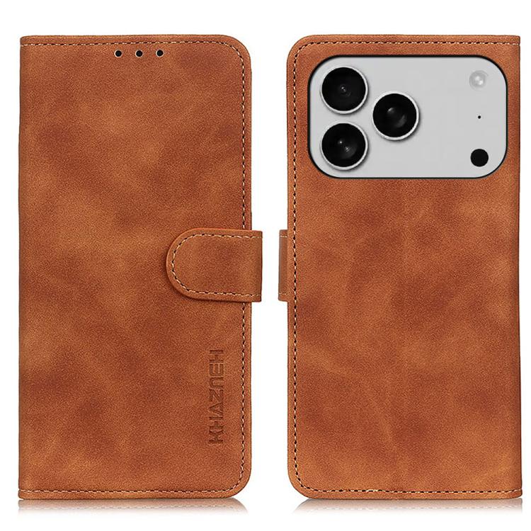 KHAZNEH Retro Texture Leather Phone Case, For iPhone 16 Pro Max, For iPhone 16 Pro, For iPhone 16 Plus, For iPhone 16, iPhone 16e, For iPhone 15 Pro Max