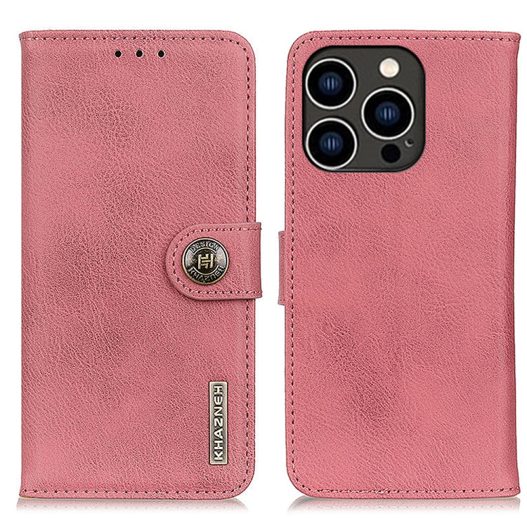 KHAZNEH Cowhide Texture Horizontal Flip Leather Phone Case, For iPhone 16 Pro Max, For iPhone 16 Pro, For iPhone 16 Plus, For iPhone 16, iPhone 16e, For iPhone 15 Pro Max
