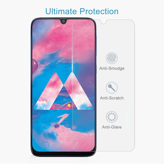 Samsung Galaxy J7 Core transparent glass protector half-screen coverage detail view
