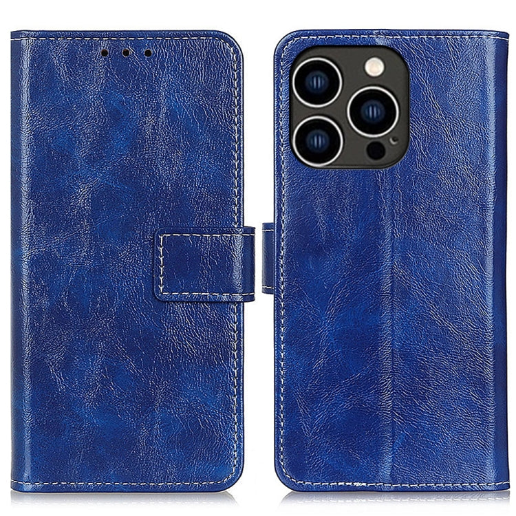 Retro Crazy Horse Texture Horizontal Flip Leather Phone Case, iPhone 16e, For iPhone 15 Pro Max, For iPhone 15 Pro, For iPhone 15 Plus