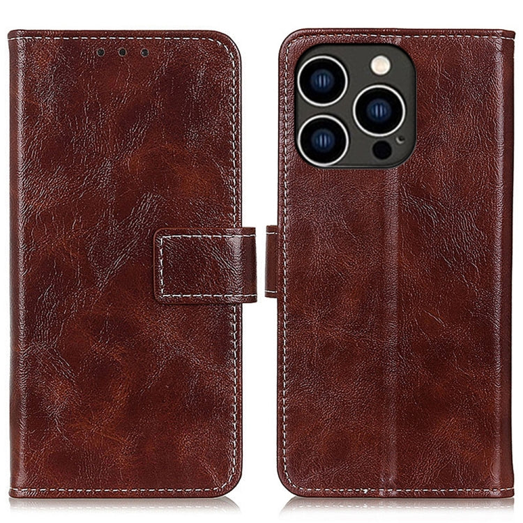 Retro Crazy Horse Texture Horizontal Flip Leather Phone Case, iPhone 16e, For iPhone 15 Pro Max, For iPhone 15 Pro, For iPhone 15 Plus