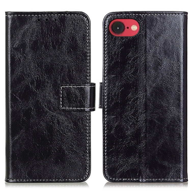 Retro Crazy Horse Texture Horizontal Flip Leather Phone Case, For iPhone 16 Pro Max, For iPhone 16 Pro, For iPhone 16 Plus, For iPhone 16