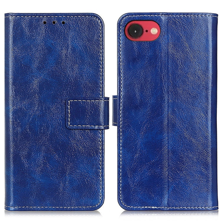 Retro Crazy Horse Texture Horizontal Flip Leather Phone Case, For iPhone 16 Pro Max, For iPhone 16 Pro, For iPhone 16 Plus, For iPhone 16