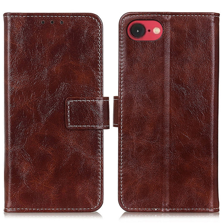Retro Crazy Horse Texture Horizontal Flip Leather Phone Case, For iPhone 16 Pro Max, For iPhone 16 Pro, For iPhone 16 Plus, For iPhone 16