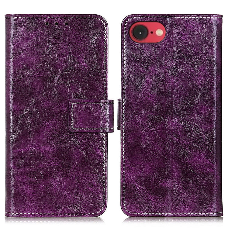 Retro Crazy Horse Texture Horizontal Flip Leather Phone Case, For iPhone 16 Pro Max, For iPhone 16 Pro, For iPhone 16 Plus, For iPhone 16