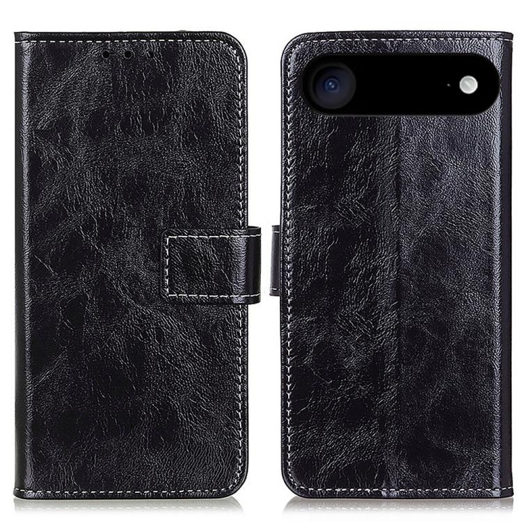 Retro Crazy Horse Texture Horizontal Flip Leather Phone Case, For iPhone 16 Pro Max, For iPhone 16 Pro, For iPhone 16 Plus, For iPhone 16
