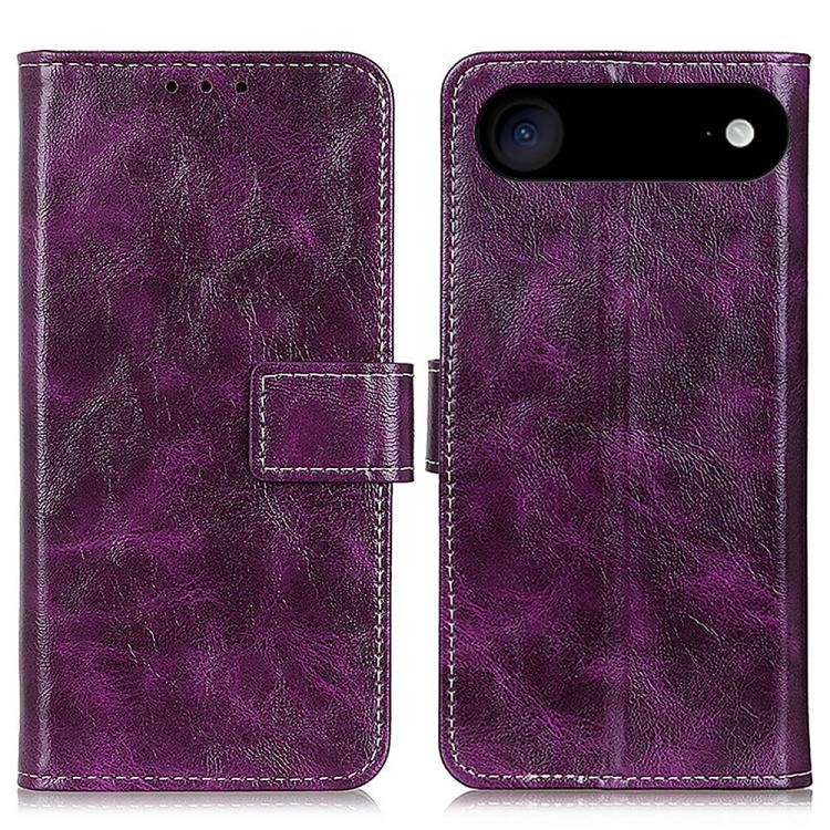 Retro Crazy Horse Texture Horizontal Flip Leather Phone Case, For iPhone 16 Pro Max, For iPhone 16 Pro, For iPhone 16 Plus, For iPhone 16