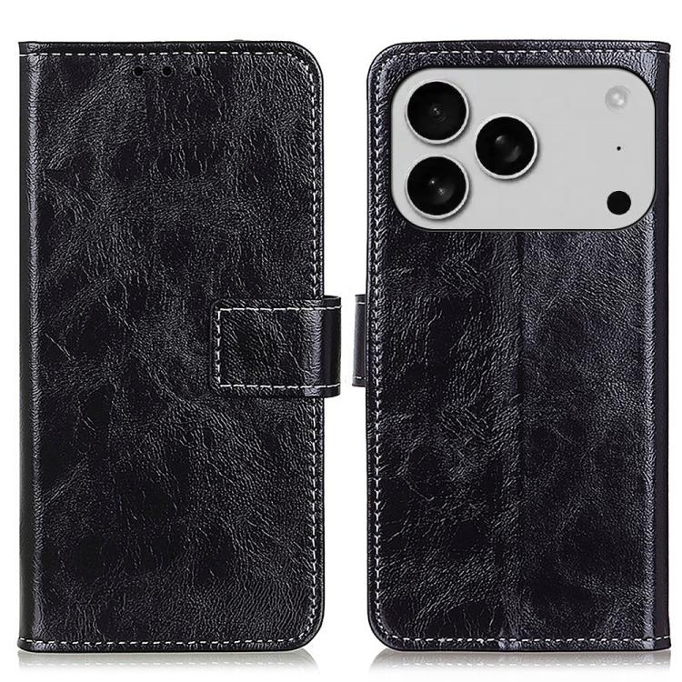 Retro Crazy Horse Texture Horizontal Flip Leather Phone Case, For iPhone 16 Pro Max, For iPhone 16 Pro, For iPhone 16 Plus, For iPhone 16
