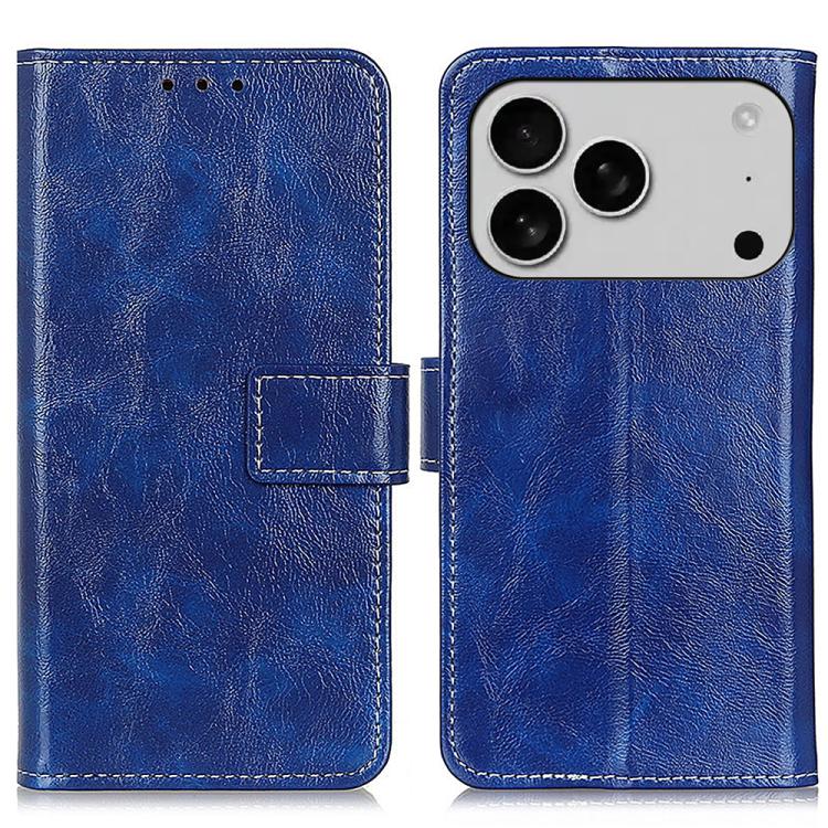 Retro Crazy Horse Texture Horizontal Flip Leather Phone Case, For iPhone 16 Pro Max, For iPhone 16 Pro, For iPhone 16 Plus, For iPhone 16