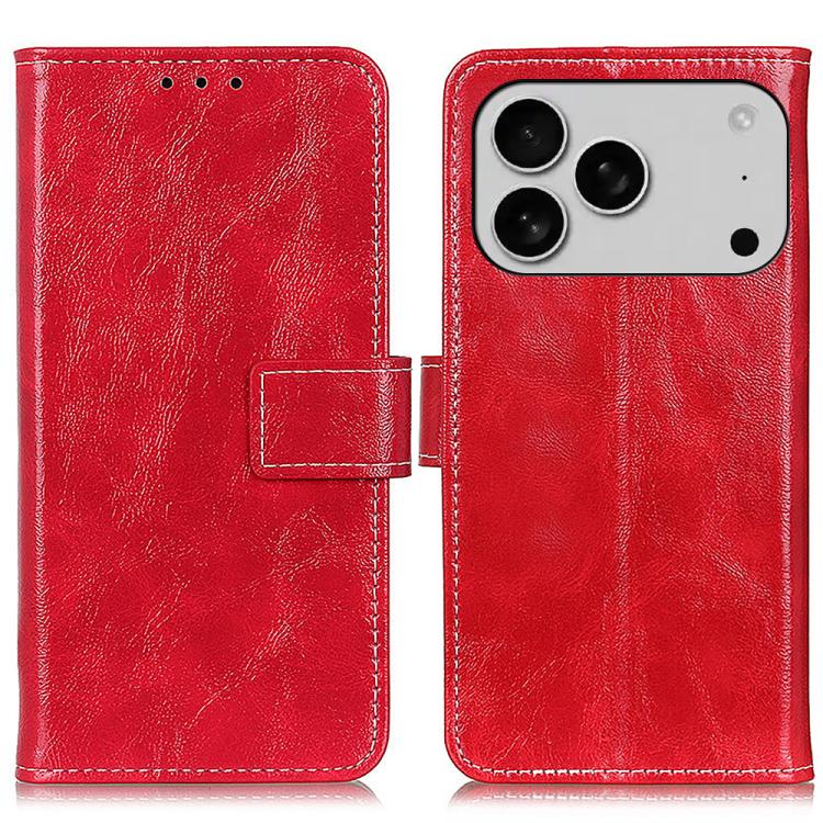Retro Crazy Horse Texture Horizontal Flip Leather Phone Case, For iPhone 16 Pro Max, For iPhone 16 Pro, For iPhone 16 Plus, For iPhone 16