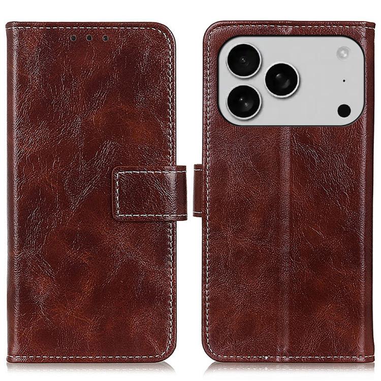 Retro Crazy Horse Texture Horizontal Flip Leather Phone Case, For iPhone 16 Pro Max, For iPhone 16 Pro, For iPhone 16 Plus, For iPhone 16