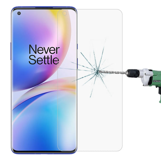 OnePlus 8 Pro half-screen transparent tempered glass protector front display view