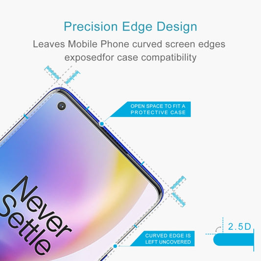 Half-screen glass protector installation on OnePlus 8 Pro device