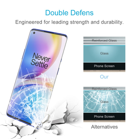 OnePlus 8 Pro screen guard with half-coverage tempered glass design