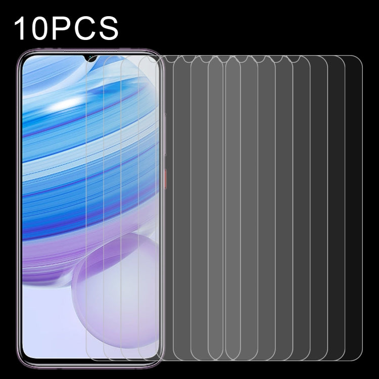 For Xiaomi Redmi 10X 4G 10 PCS Half-screen Transparent Tempered Glass Film