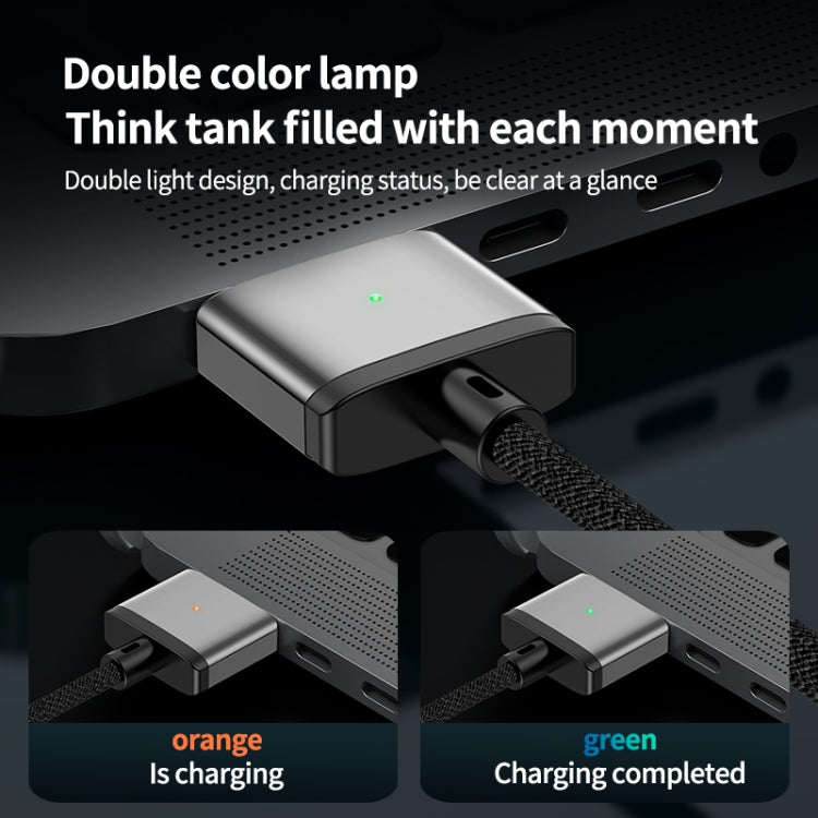 Câble de charge magnétique Type-C vers Magsafe 3 140 W, argent, bleu