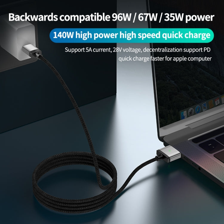 Câble de charge magnétique Type-C vers Magsafe 3 140 W, argent, bleu