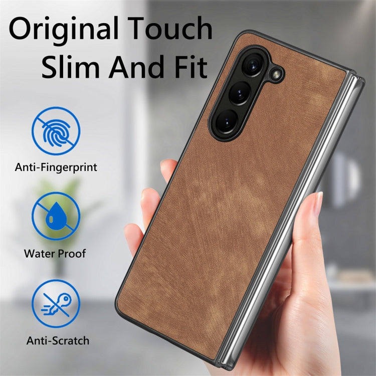 Skin-feel Solid Color PU Back Cover Phone Case, For Samsung Galaxy Z Fold5, For Samsung Galaxy Z Fold4