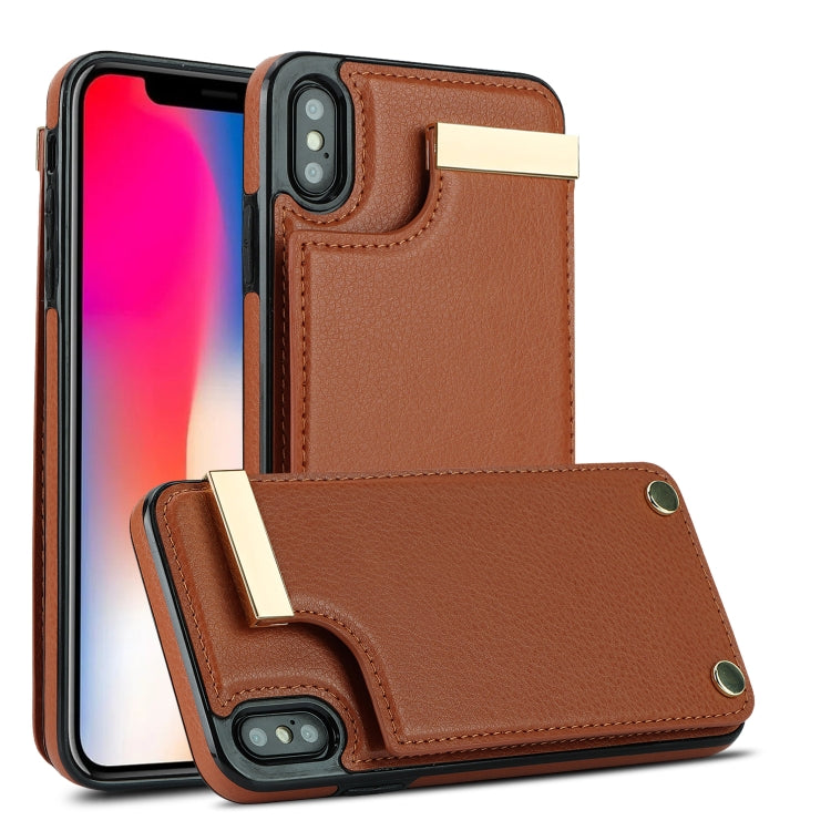 Metal Buckle Card Slots Phone Case, For iPhone 11, For iPhone 11 Pro, For iPhone XS Max, For iPhone 8 Plus / 7 Plus