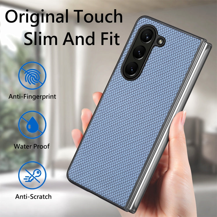 Carbon Fiber Texture Back Cover Phone Case, For Samsung Galaxy Z Fold5