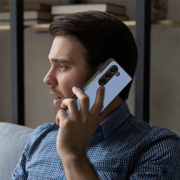 Carbon Fiber Texture Back Cover Phone Case, For Samsung Galaxy Z Fold5