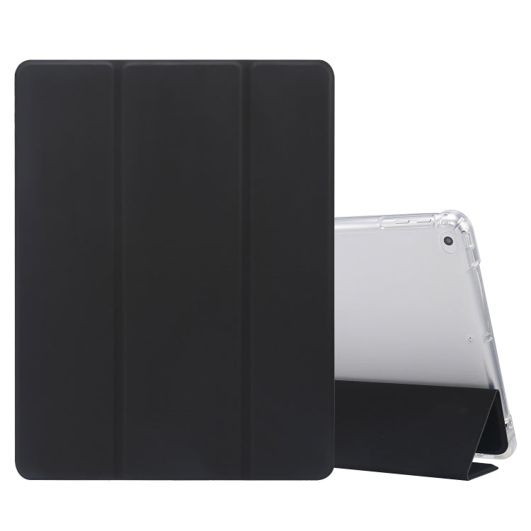 Étui à rabat horizontal en cuir TPU et PU transparent, 3 volets, avec support, emplacement pour stylo et fonction veille/réveil, pour iPad 9.7 (2018)/(2017)/Air 2/Air