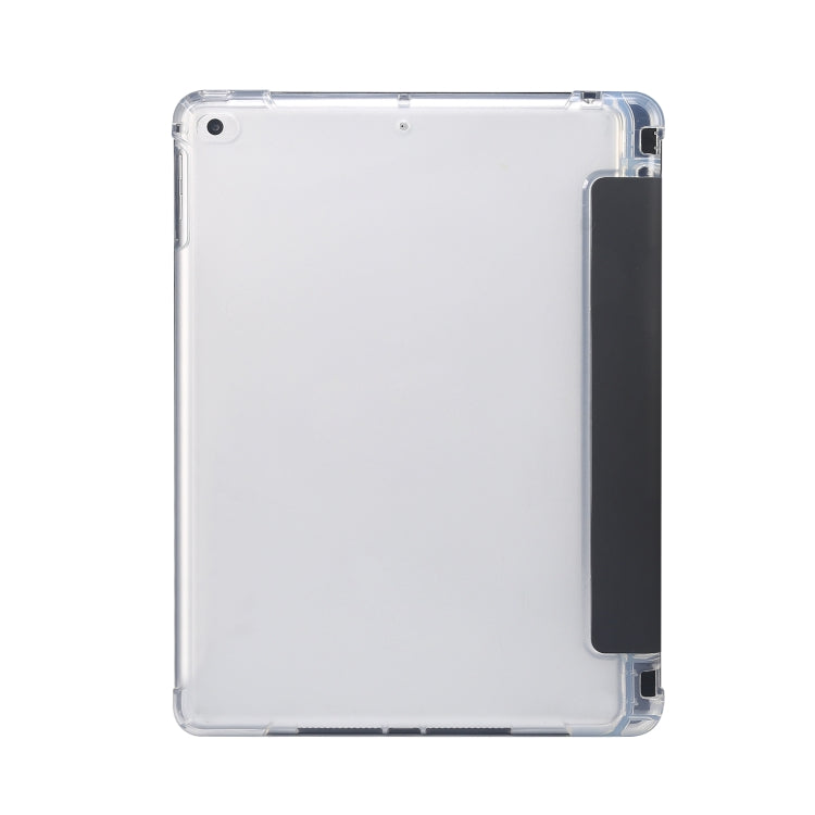 Étui à rabat horizontal en cuir TPU et PU transparent, 3 volets, avec support, emplacement pour stylo et fonction veille/réveil, pour iPad 9.7 (2018)/(2017)/Air 2/Air