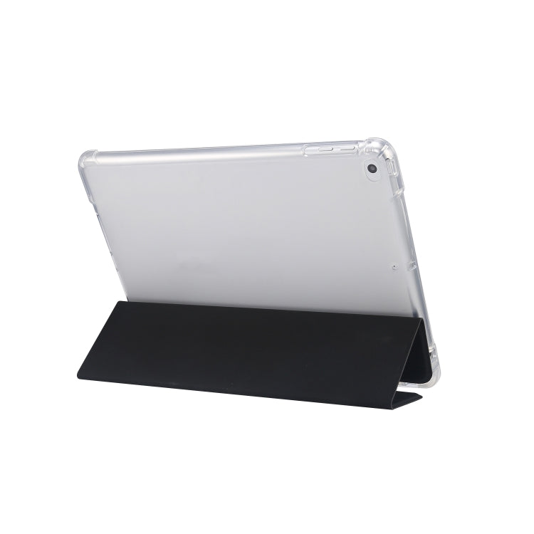 Étui à rabat horizontal en cuir TPU et PU transparent, 3 volets, avec support, emplacement pour stylo et fonction veille/réveil, pour iPad 9.7 (2018)/(2017)/Air 2/Air