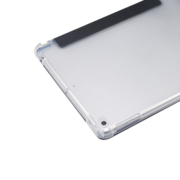Étui à rabat horizontal en cuir TPU et PU transparent, 3 volets, avec support, emplacement pour stylo et fonction veille/réveil, pour iPad 9.7 (2018)/(2017)/Air 2/Air
