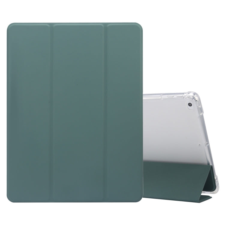 Étui à rabat horizontal en cuir TPU et PU transparent, 3 volets, avec support, emplacement pour stylo et fonction veille/réveil, pour iPad 9.7 (2018)/(2017)/Air 2/Air