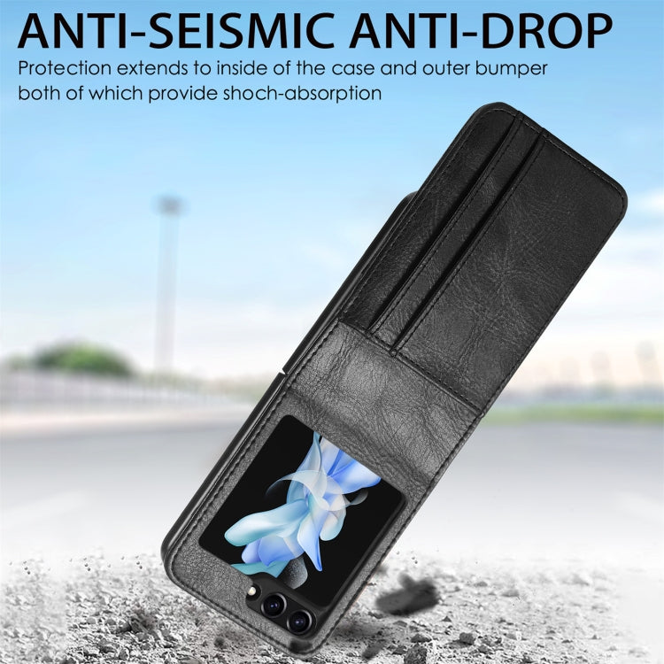 Solid Color Gloss PU Wallet Back Phone Case, For Samsung Galaxy Z Flip5