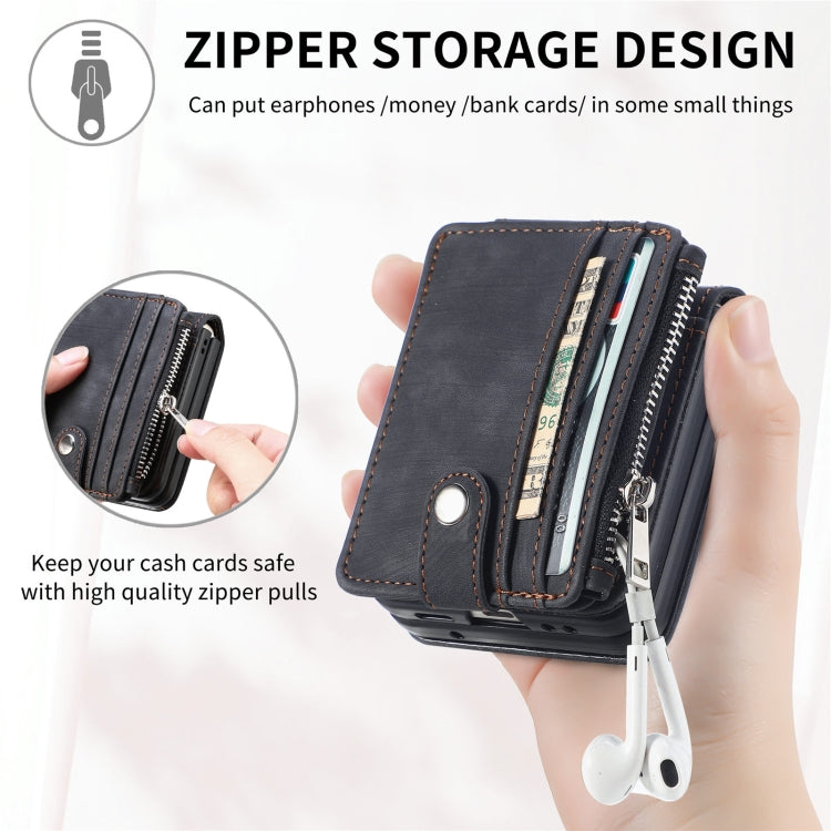 Skin-feel PU Zipper Wallet Phone Case, For Samsung Galaxy Z Flip5