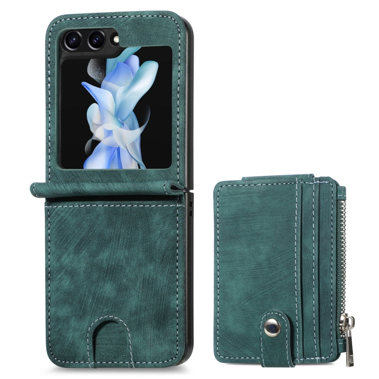 Skin-feel PU Zipper Wallet Phone Case, For Samsung Galaxy Z Flip5