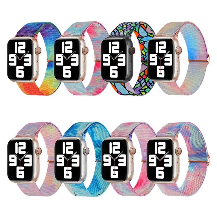 Painted Pattern Nylon Replacement Watch Band, For Apple Watch 8 41mm, For Apple Watch 8 45mm, For Apple Watch Ultra 2 49mm