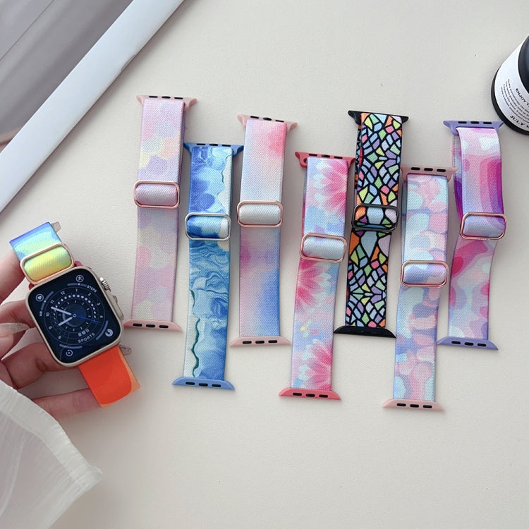 Painted Pattern Nylon Replacement Watch Band, For Apple Watch SE 2023 44mm, For Apple Watch Ultra 49mm, For Apple Watch 8 41mm