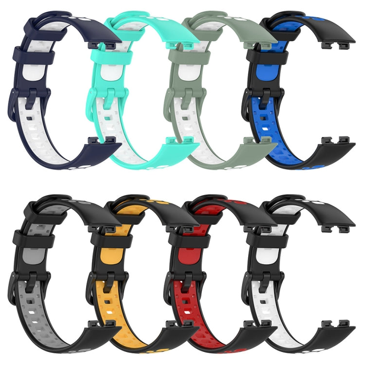 Bracelet de montre en silicone bicolore pour Huawei Band 10/9/8