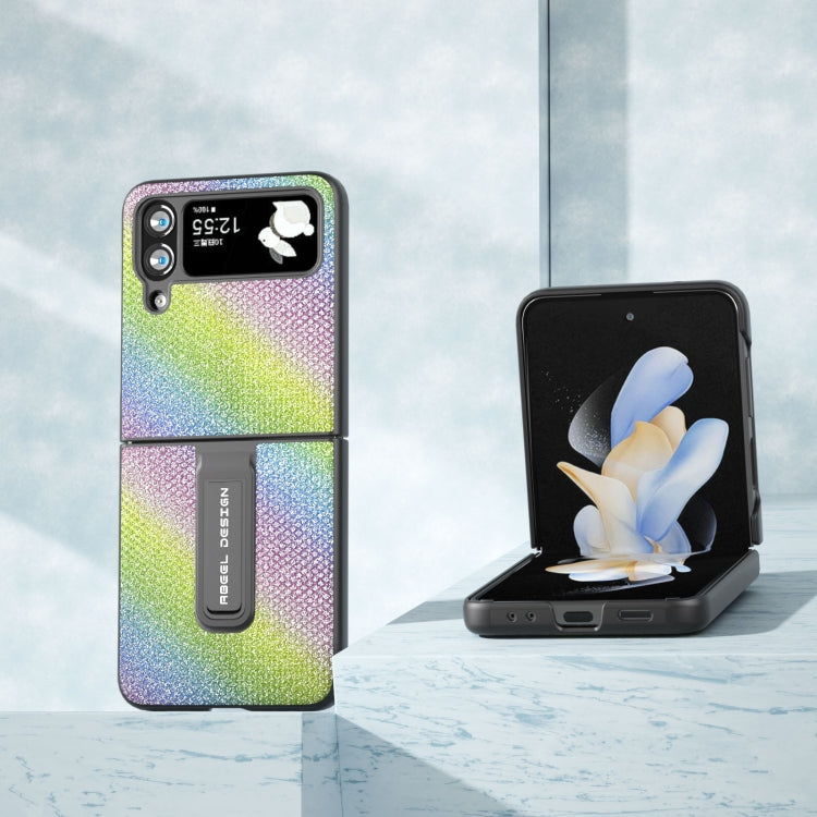 Diamond Series Black Edge Phone Case with Holder, For Samsung Galaxy Z Flip4, For Samsung Galaxy Z Flip5
