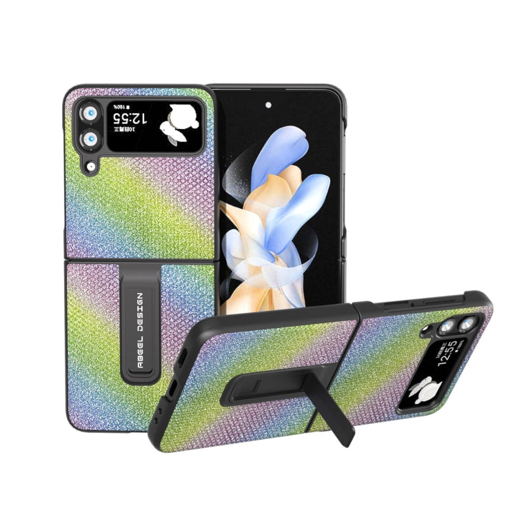 Diamond Series Black Edge Phone Case with Holder, For Samsung Galaxy Z Flip4, For Samsung Galaxy Z Flip5