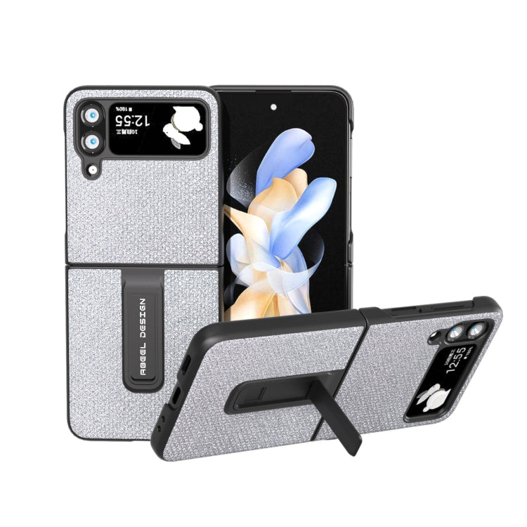 Diamond Series Black Edge Phone Case with Holder, For Samsung Galaxy Z Flip4, For Samsung Galaxy Z Flip5