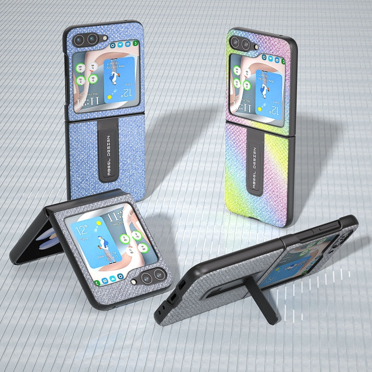 Diamond Series Black Edge Phone Case with Holder, For Samsung Galaxy Z Flip5, For Samsung Galaxy Z Flip4