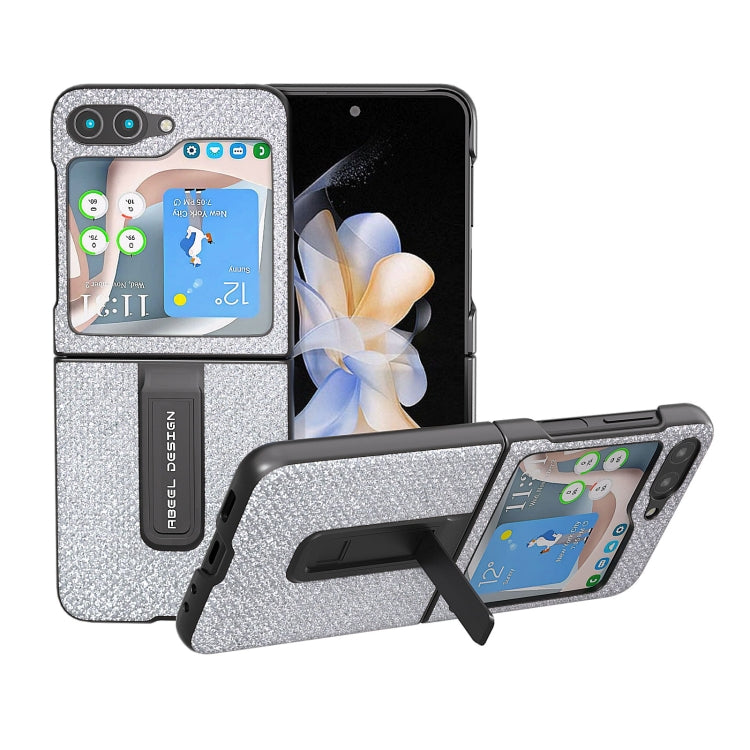 Diamond Series Black Edge Phone Case with Holder, For Samsung Galaxy Z Flip5, For Samsung Galaxy Z Flip4