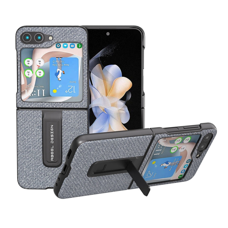 Diamond Series Black Edge Phone Case with Holder, For Samsung Galaxy Z Flip5, For Samsung Galaxy Z Flip4