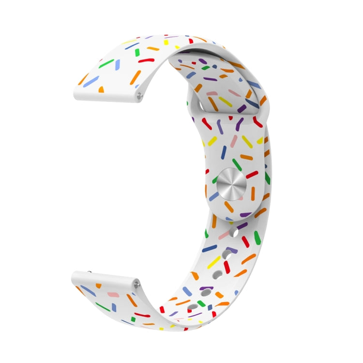 Universal Reverse Buckle Colorful Oval Dot Pattern Silicone Watch Band, 20mm, 22mm