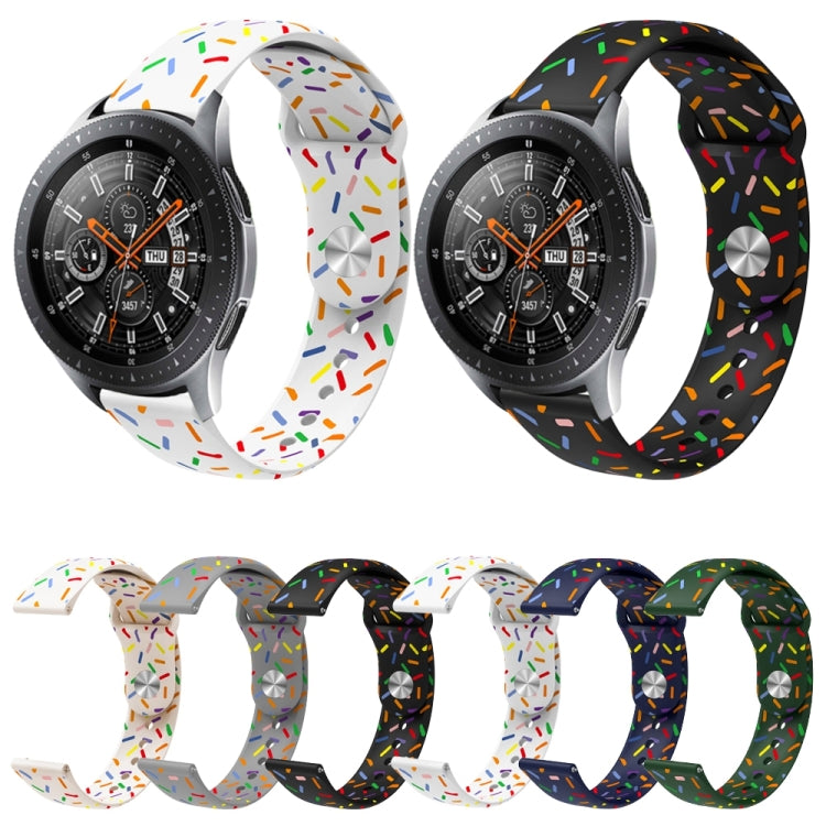 Universal Reverse Buckle Colorful Oval Dot Pattern Silicone Watch Band, 20mm, 22mm