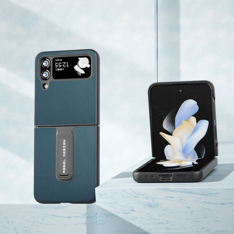 Genuine Leather Xiaoya Series Phone Case with Holder, For Samsung Galaxy Z Flip4