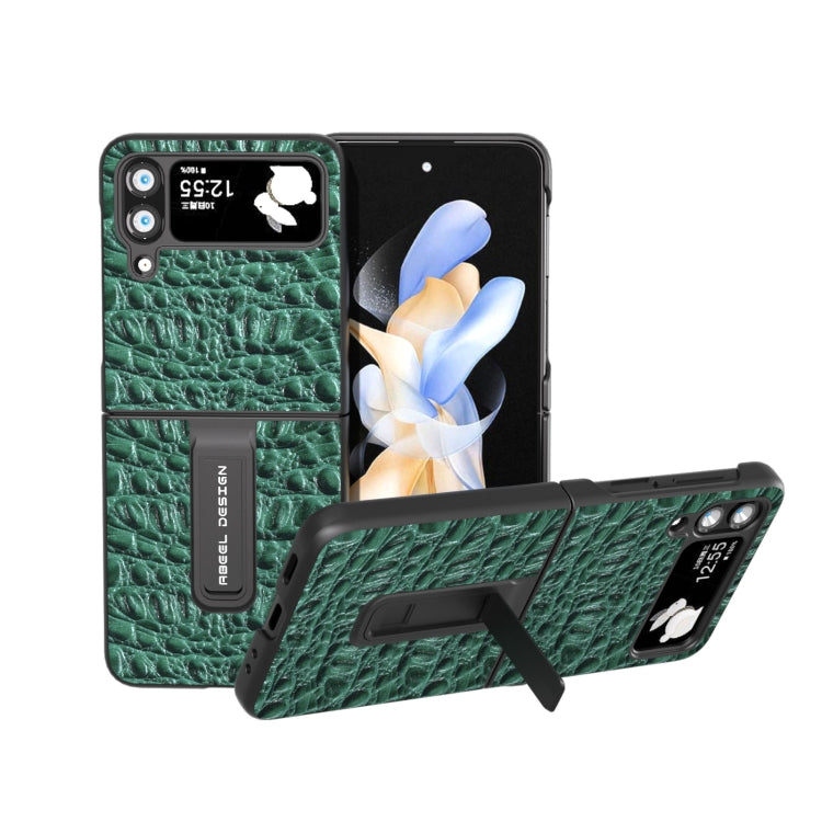 ABEEL Genuine Leather Sky Series Phone Case with Holder, For Samsung Galaxy Z Flip4, For Samsung Galaxy Z Flip5