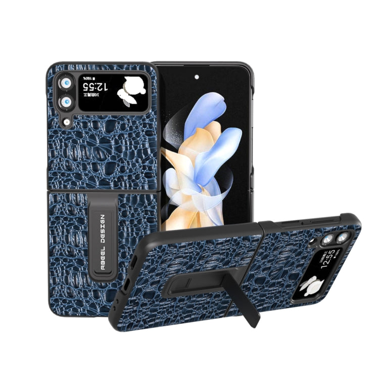 ABEEL Genuine Leather Sky Series Phone Case with Holder, For Samsung Galaxy Z Flip4, For Samsung Galaxy Z Flip5